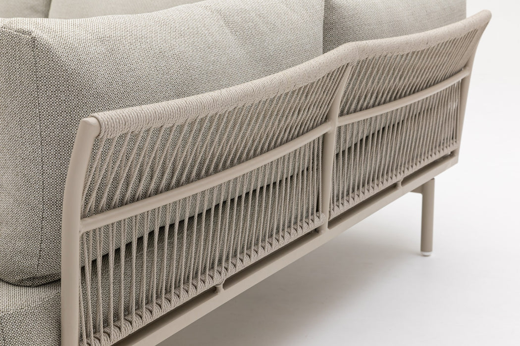 Close up of the woven back of the Lumi sofa