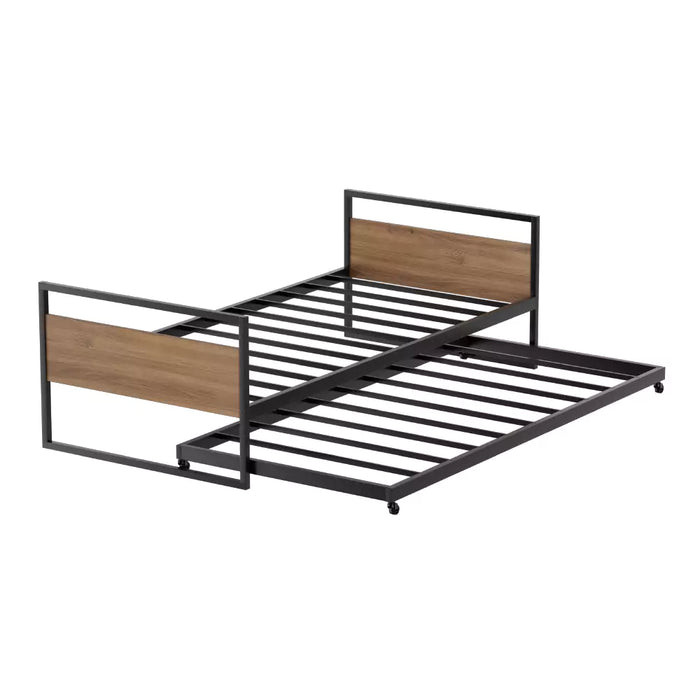 Dean Single Metal Bed with Trundle Daybed