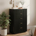 Naurel 3 Piece Package in Black: Naurel Tallboy in a bedroom setting