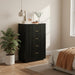 Naurel 3 Piece Package in Black: Naurel Tallboy beside the bed