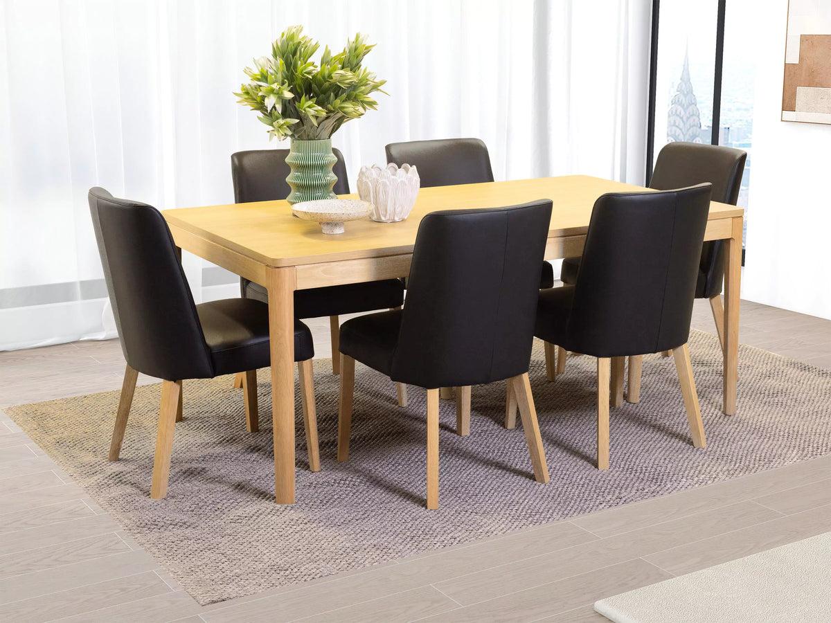 7 piece dining set with leather chairs deals