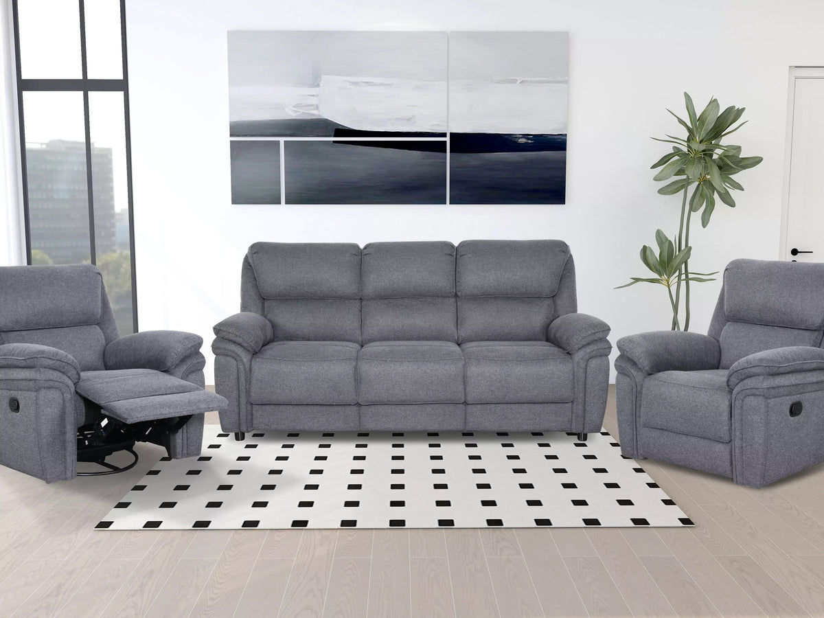 Rockport Fabric Sofabed Recliner Suite — Furniture Bazaar