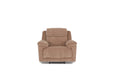 Shamala Fabric Recliner Lounge in Brown, single recliner