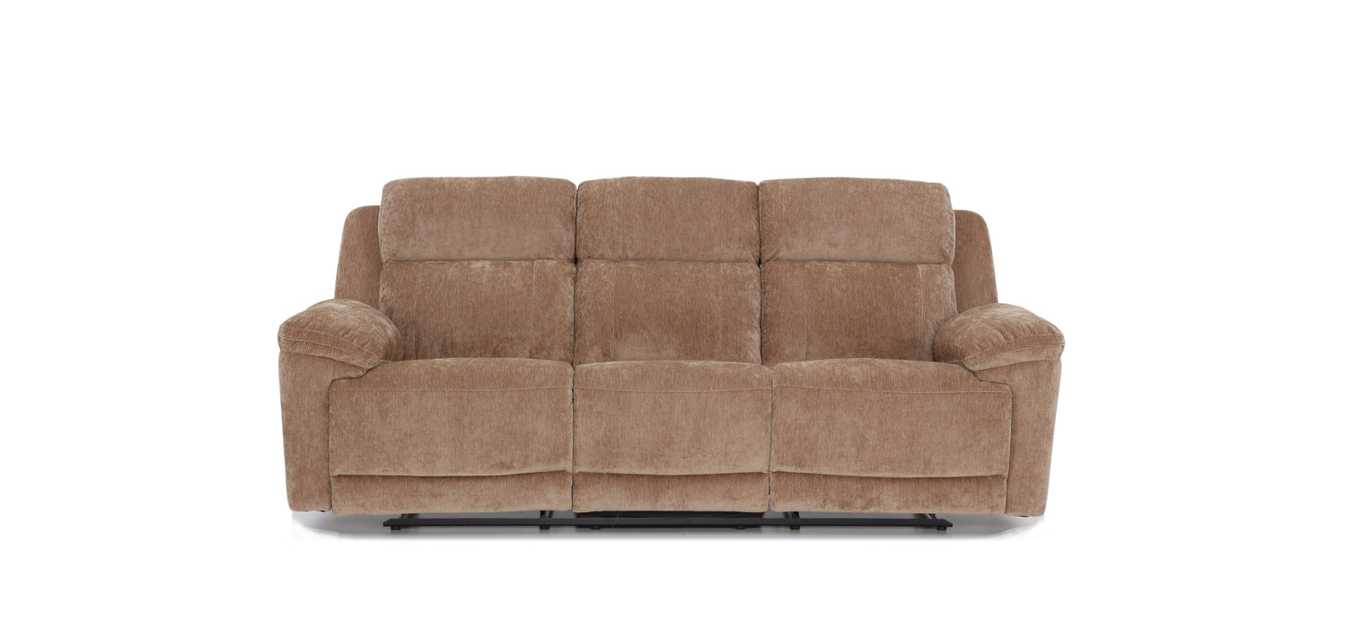 Shamala Fabric Recliner Lounge in Brown, 3 seater