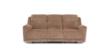 Shamala Fabric Recliner Lounge in Brown, 3 seater