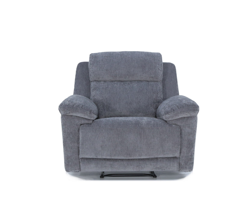 Shamala Fabric Recliner Lounge in Charcoal, single recliner