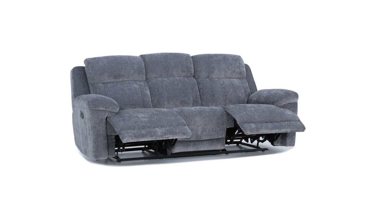 Shamala Fabric Recliner Lounge in Charcoal, 3 seater