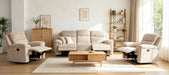 Shamala Fabric Recliner Lounge in Latte, 3+1+1 suite
