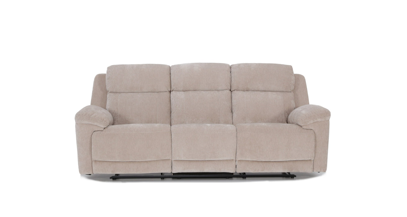 Shamala Fabric Recliner Lounge in Latte, 3 seater