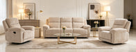 Shamala Fabric Recliner Lounge in Latte, 3+1+1 suite