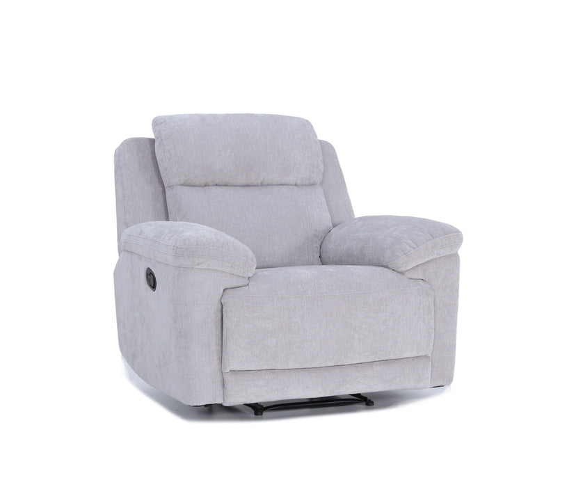 Shamala Fabric Recliner Lounge in Light Grey, single recliner