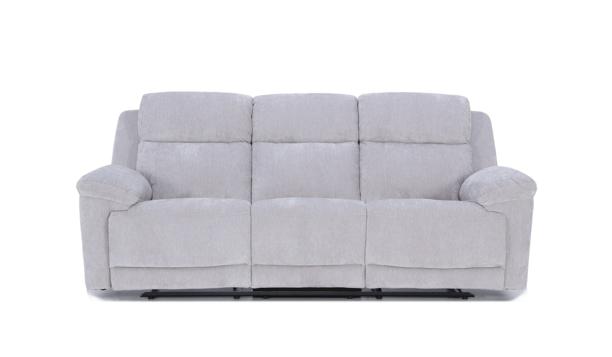 Shamala Fabric Recliner Lounge in Light Grey, 3 seater