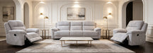 Shamala Fabric Recliner Lounge in Light Grey, 3+1+1 suite