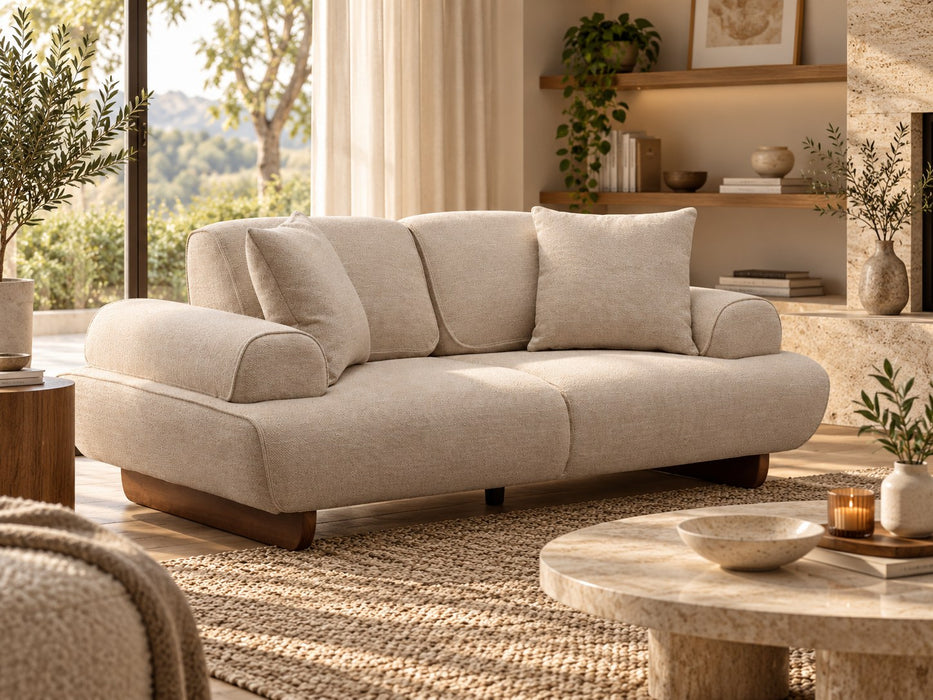 Stirling Fabric Lounge, 2 seater in Beige