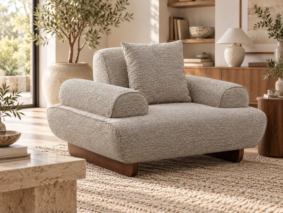 Stirling Fabric Lounge, single seater in Ivory