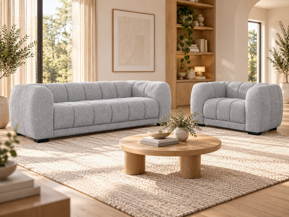 Tedmond Fabric Lounge Suite, 3 seater and 2 seater together in Grey