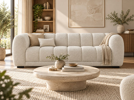 Tedmond Fabric Lounge Suite, 3 seater in Beige