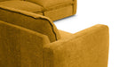 Vegas 5 Seater Fabric Corner Modular in Honey, rear arm detail