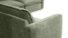 Vegas 5 Seater Fabric Corner Modular in Loden, rear arm detail