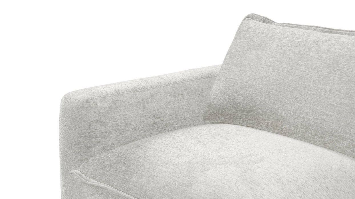 Vegas 5 Seater Fabric Corner Modular in Sand, arm and seat detail