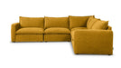 Vegas 5 Seater Fabric Corner Modular & Ottoman in Honey