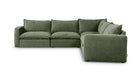 Vegas 5 Seater Fabric Corner Modular & Ottoman in Loden