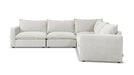 Vegas 5 Seater Fabric Corner Modular & Ottoman in Sand