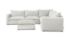 Vegas 5 Seater Fabric Corner Modular & Ottoman in Sand, with ottoman
