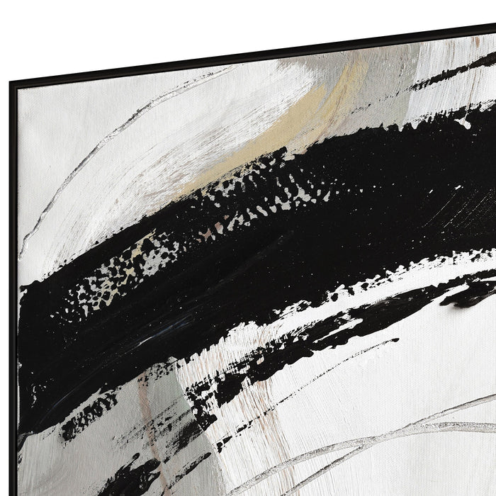 150X50cm Set of 3 Black Framed Hand Painted Canvas Wall Art
