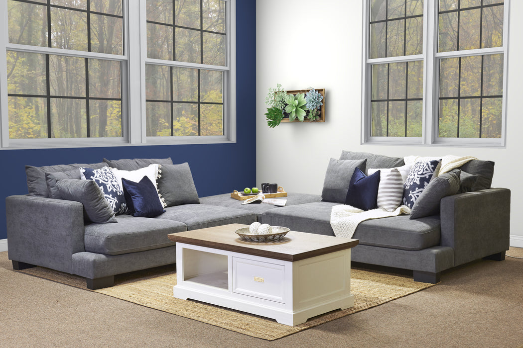 Sommersby 4 Seater Fabric Modular Plus Ottoman