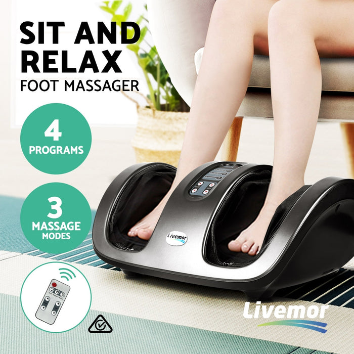 Foot Massager Shiatsu Massagers Electric Roller Kneading Calf Leg - Grey