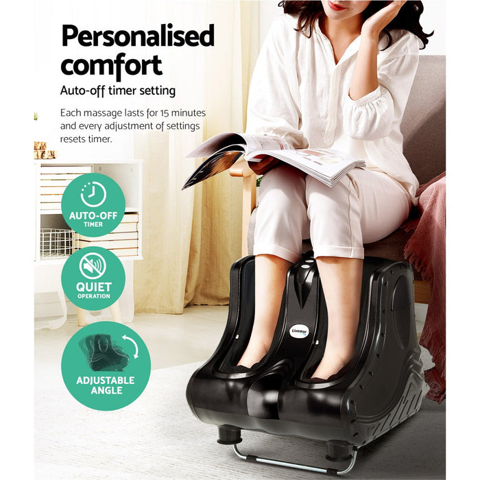 Foot Massager Massagers Shiatsu Electric Roller Ankle Calf Leg Kneading - Black