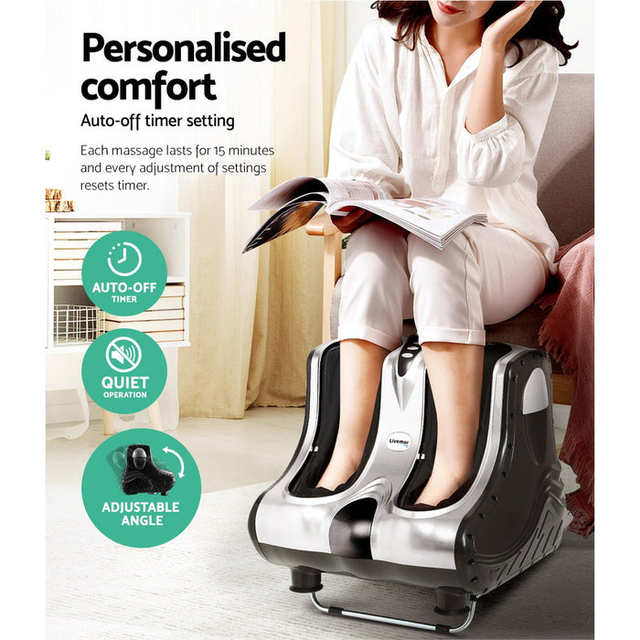 Foot Massager Massagers Shiatsu Electric Roller Ankle Calf Leg Kneading - Silver