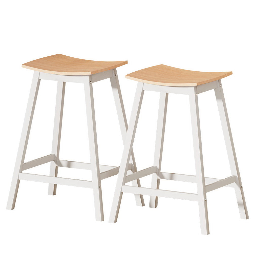 2x Bar Stools Wooden Chairs Oak — Furniture Bazaar
