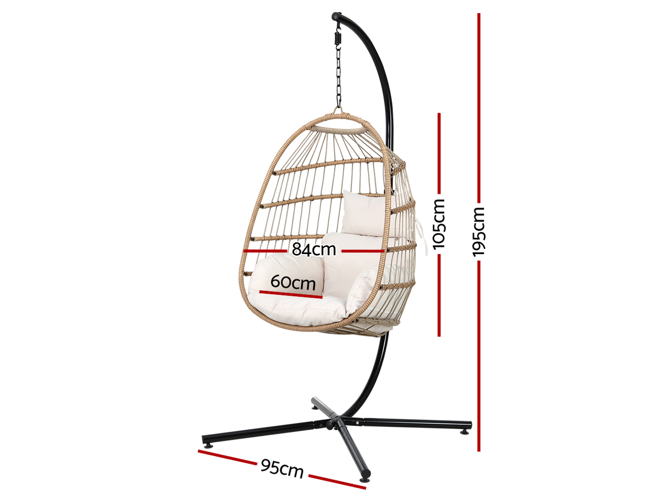 Arwen Hanging Swing Egg Chair — Furniture Bazaar