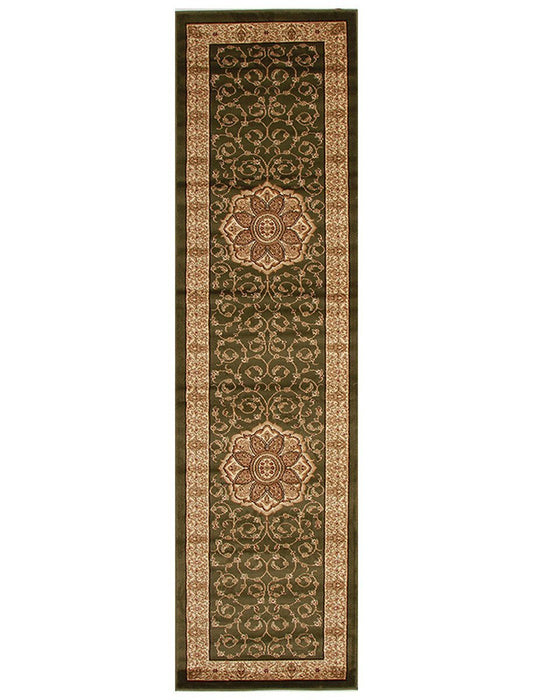 Istanbul Collection Medallion Classic Pattern Green Rug