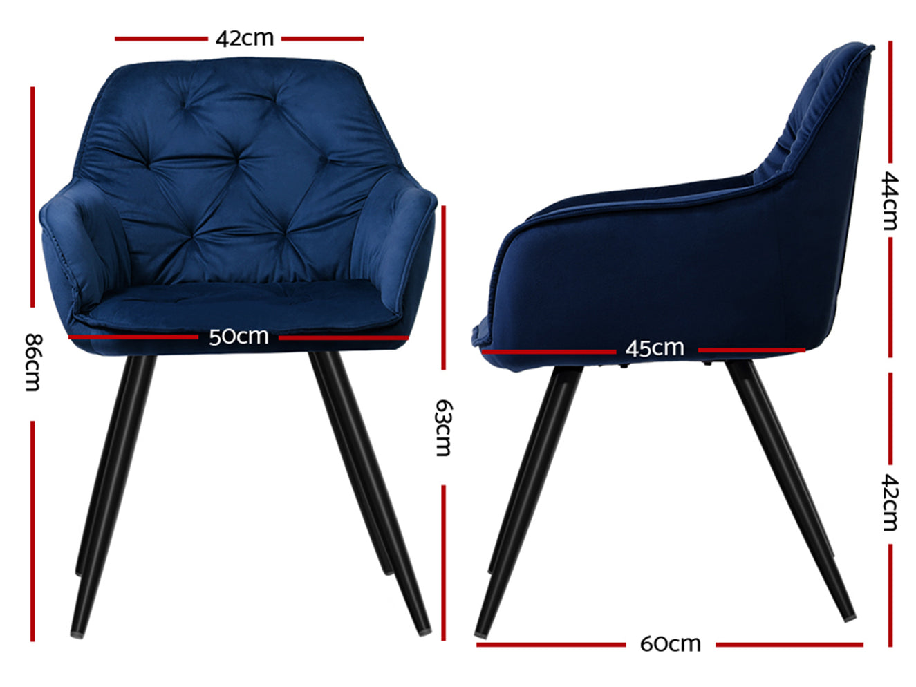 Calida Velvet Dining Chairs (Set of 2) — Furniture Bazaar