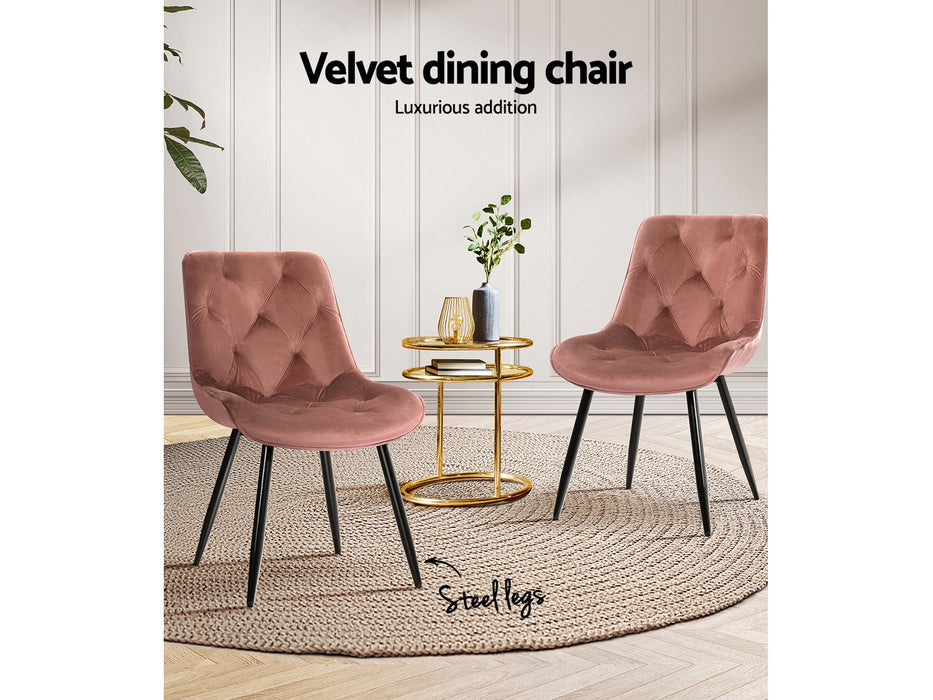 Staryx Velvet Dining Chairs (Set of 2)