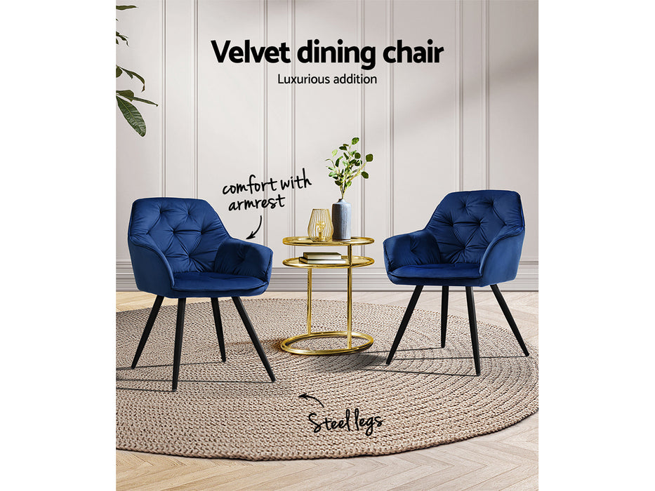 Calida Velvet Dining Chairs (Set of 2)