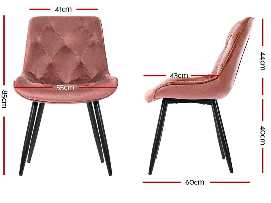 Staryx Velvet Dining Chairs (Set of 2)