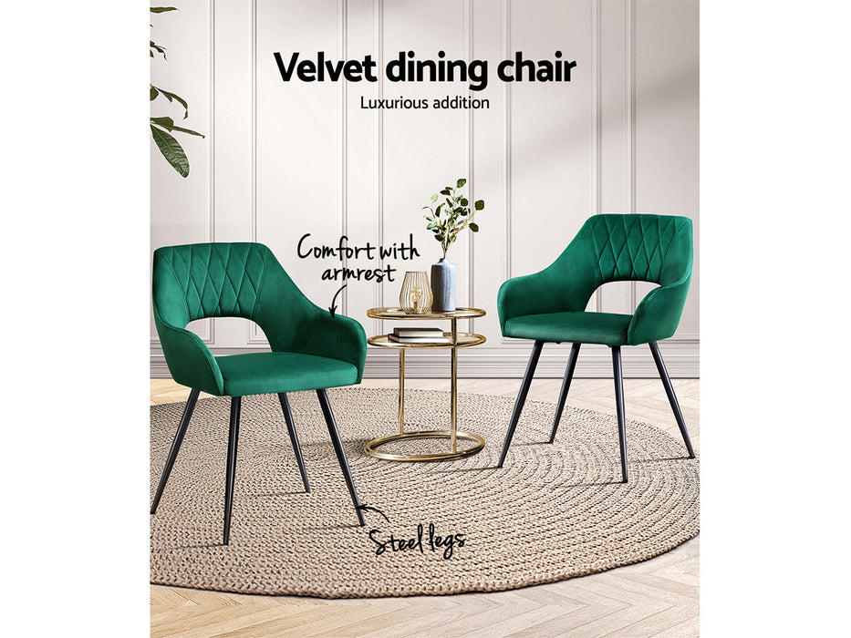 Keenan Velvet Dining Chairs (Set of 2)