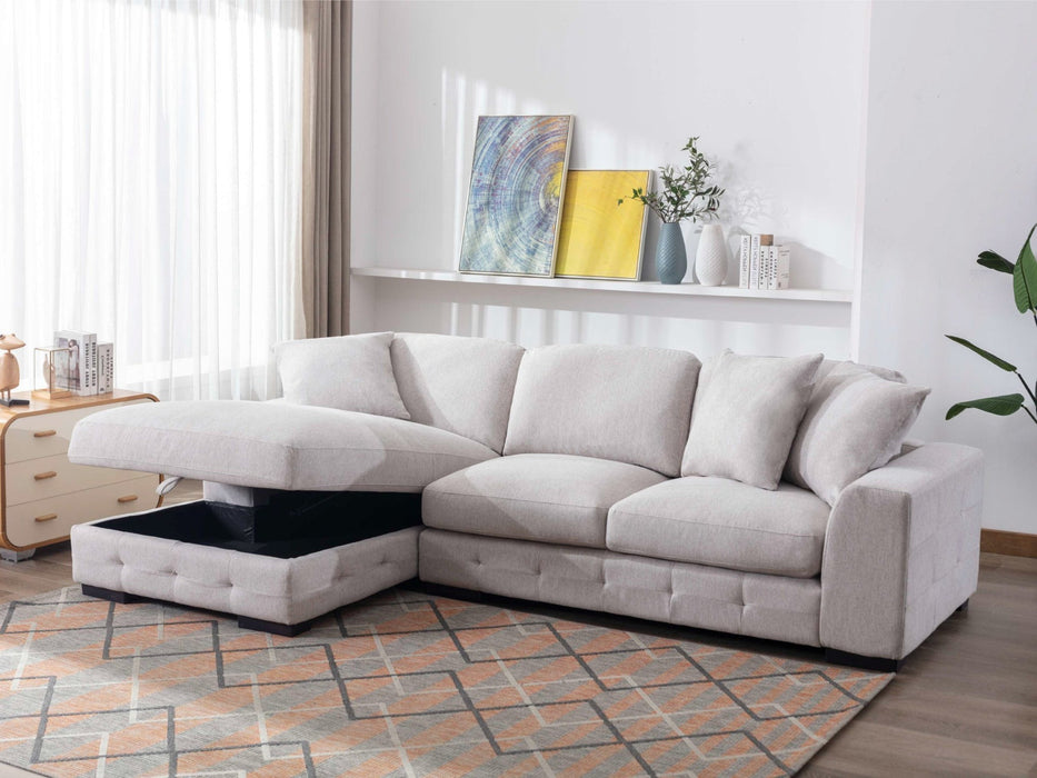Plazo Fabric Chaise with Storage and Sectional