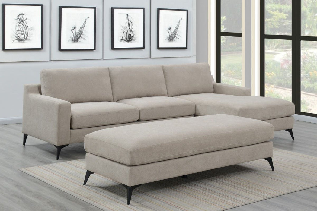 Jake 3 Seater Fabric Chaise with Ottoman