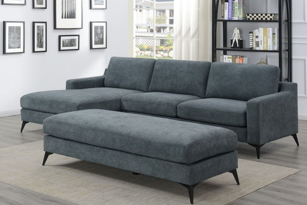 Jake 3 Seater Fabric Chaise with Ottoman